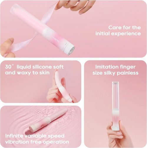 KISSTOY POP CHERRY Lipstick Vibrator - 7 Vibration Modes -38-42°C Heating, Rechargeable, Waterproof, Compact & Discreet - Soft Pink (model: KST-097) image 3