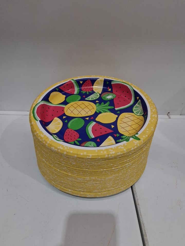 100pk Artstyle Summer disposable Paper Plates - 10" - multi-colour (model: 1818865) image 2