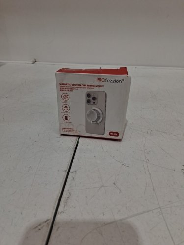 profezzion magnetic suction cup holder for iphone - magsafe - white/grey image 2