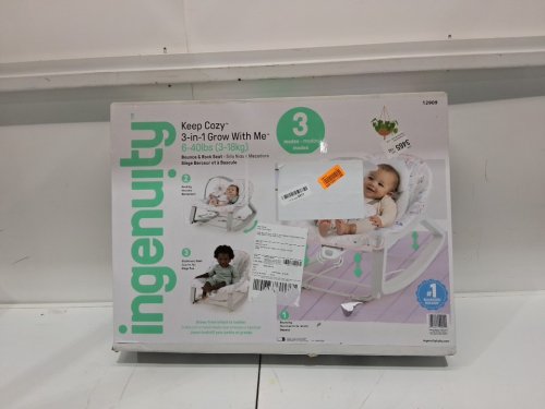 Ingenuity Keep Cozy 3-in-1 Grow with Me Vibrating Baby Bouncer Seat & Infant to Toddler Rocker - pink/grey (MODEL: 12909) image 2