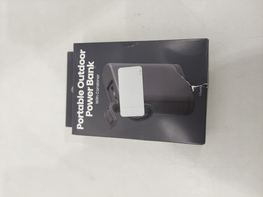 gems portable outdoor 12w power bank with carabiner - usb & usb-c output, 6000mah - dark grey image 2