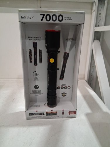 INFINITY X1 RECHARGEABLE BATTERY OPERATED FLASHLIGHT - 7000LM - BLACK/RED (MODEL: 1806405) image 2