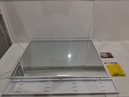 anhyi wall bathroom mirror with shelf - 32" x 24" - white (model: W14H-W) image 2