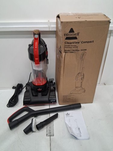 bissell cleanview compact upright vacuum - black/red (model: 3508B) image 2