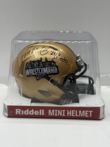 1/1 WWE SIGNED PENTA PERSONAL INSCRIPTION WRESTLEMANIA VEGA 42 MINI RIDDEL FOOTBALL HELMET #1/1 LIMITED EDITION image 4