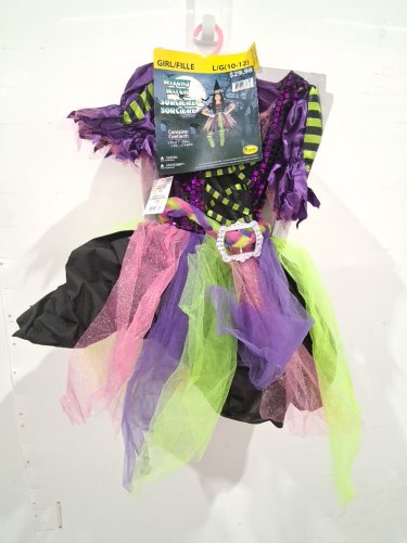 2PC GIRL'S PARTYHOLIC WITCHY WITCH COSTUME SET - LARGE (10-12) - BLACK / PURPLE / GREEN image 2