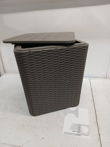tangkula waterproof outdoor patio storage box with removable lid - 11.5GAL - 17" x 15" x 15" - brown (model: np11634) image 3