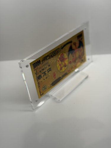 POKEMON GOLD NOTE 10000 CHARMANDER/ CHARIZARD IN ARCYLIC DISPLAY STAND image 5