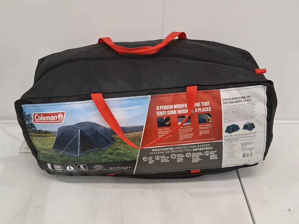COLEMAN 8-PERSON modified dome full fly CAMPING TENT - 9FT x 12FT x 6FT - blue (MODEL: 1985281) image 2