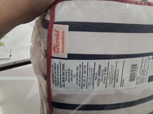 2PC SUNBRELLA STRIPPED Outdoor Pillow and Cushion Set - 23" X 25" X 5" - INDIGO image 5