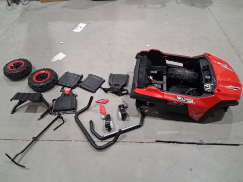 costway 12 v 2-seater kids utv vehicle - red/black- (model: tq10186us-re) image 3