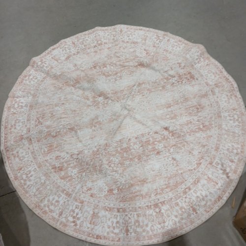 BILEEHOME ROUND FLORAL AREA RUG - 5FT - PINK/CREAM image 2