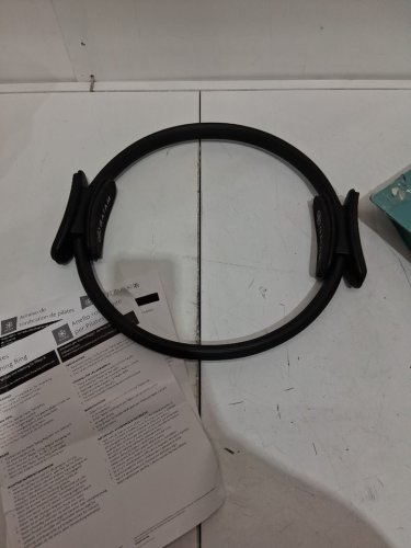 GAIAM PILATES FLEXIBLE RESISTANCE FITNESS/exercise RING/circle with durable foam padded handles - 15"D - BLACK (MODEL: 05-63872) image 3