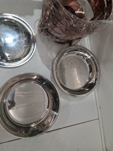 4pk KScocina Round Stainless Steel Buffet Chafing Dishes - 5 Quart each - Rose Gold/Silver image 4