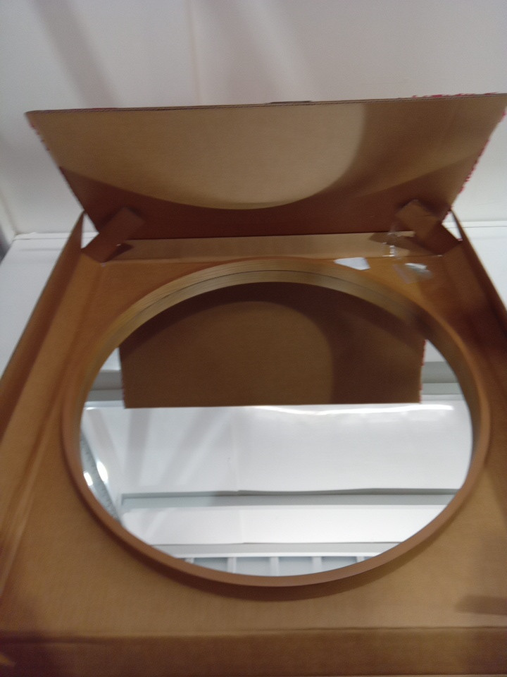 MAGFLERUM Round Wood Circle Mirror - 24" - Brown image 3