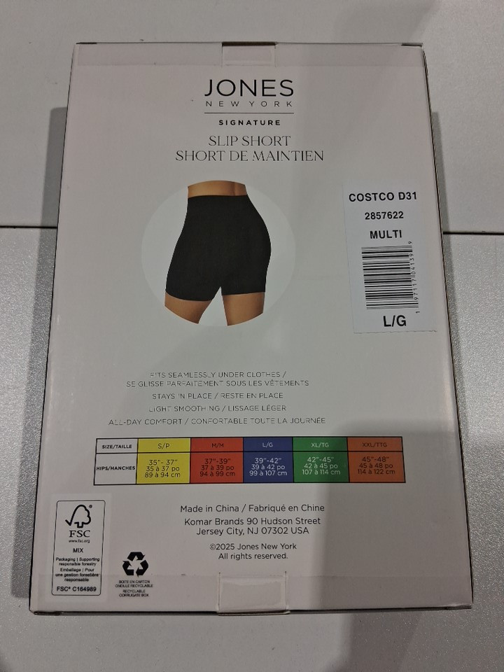 2PK WOMEN'S JONES NEW YORK SEAMLESS SLIP SHORT - LARGE - BLACK - (STYLE: 2857622) image 4