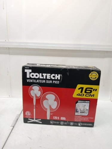 Tooltech 3-Speed oscillating pedestal fan - 16" - white (model: 100077) image 2