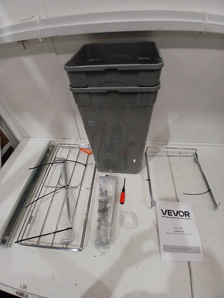 2PC Pullout Trashcans with Metal Extension Sliding System - 50L/25L EACH - GREY (model: ch-ls27l02) image 4