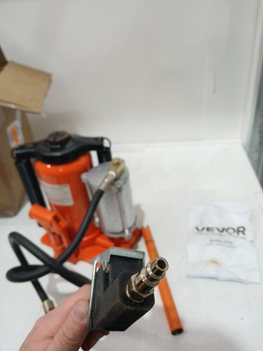 AIR HYDRAULIC BOTTLE JACK PNEUMATIC/MANUAL HEAVY DUTY WELDED BOTTLE JACK WITH PUMP - 20 TON - ORANGE - (MODEL: MR8004) image 4