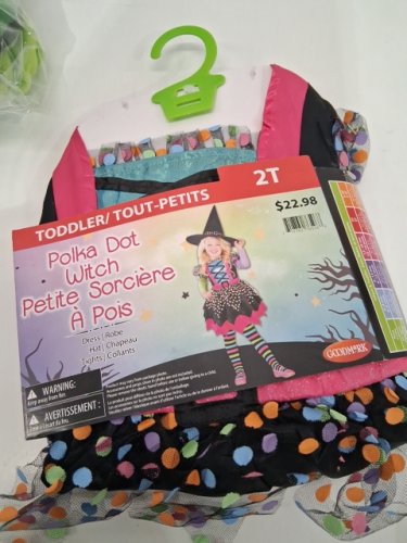 2PC GIRL'S GOODMARK POLKA DOT WITCH COSTUME - 2T - MULTICOLOUR (STYLE: CA34682) image 2