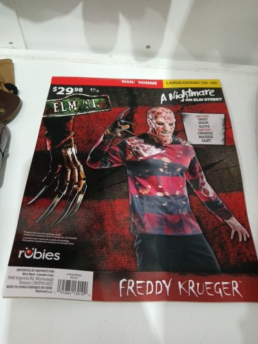 3pc mens rubies Freddy Krueger costume set - large - red green brown image 2