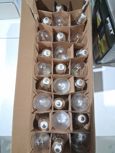 feit electric weatherproof led 24-light string lights with 1 spare lightbulbs - 48ft - black (model: 1603293) image 5