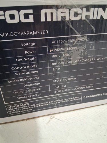 Qizin smoke fog machine wired and wireless control high output - 1500w - Silver/black (model: fogger-1500w) image 3