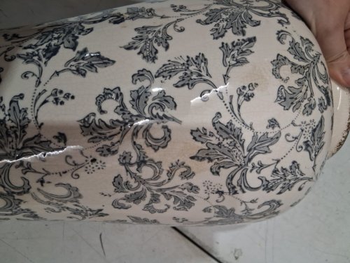 primrue tuscan ceramic table decor flower vase - 16" - off white/blue floral pattern (model: ‎C000623648) image 7