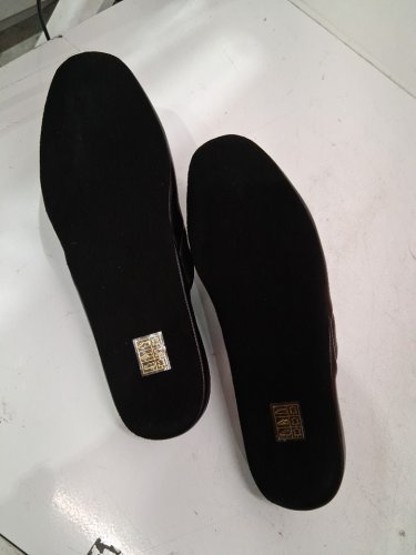 men's PAMIR SLIP ON LEATHER SCUFF SLIPPERS - 9 - BLACK image 3