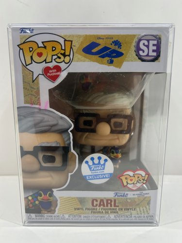 Funko pop! **funko exclusive** with purpose: Disney • Pixar  up - carl vinyl figure (#SE) **plastic protector cover** image 2