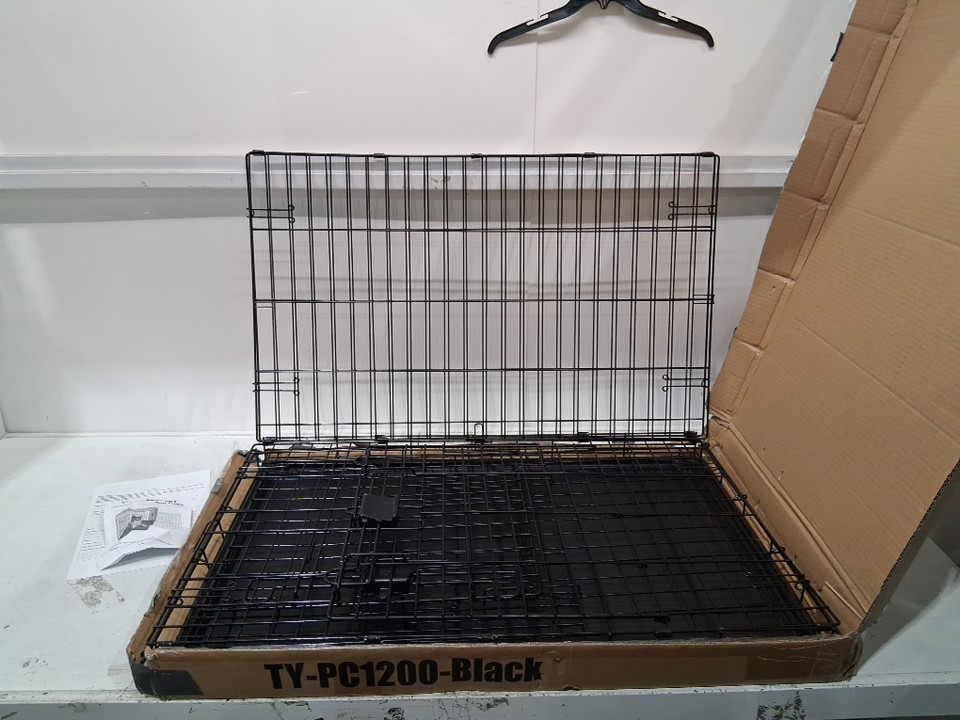 BESTPET Dog Crate with Double Door and Removable Tray - 36" x 23" x 25" - BLACK - (MODEL: B08BC4QSL9) image 4
