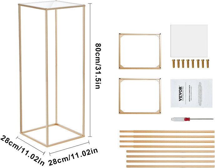 10Pk vevor decorative wedding flower stands - gold (model: ljlhlhj8004) image 2