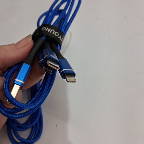 2PK UYOUNG 3-in-1 UNIVERSAL Charging Cords -  6FT - blue image 4