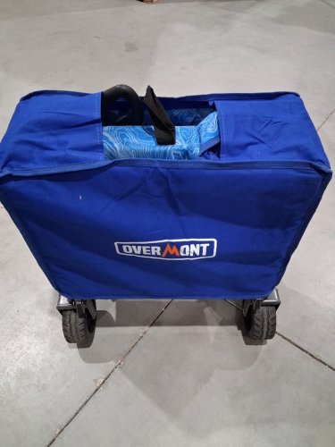 Overmont Foldable Collapsible Wagon with Tailgate - 200L - 300lbs cap - blue (model: om006034) image 8