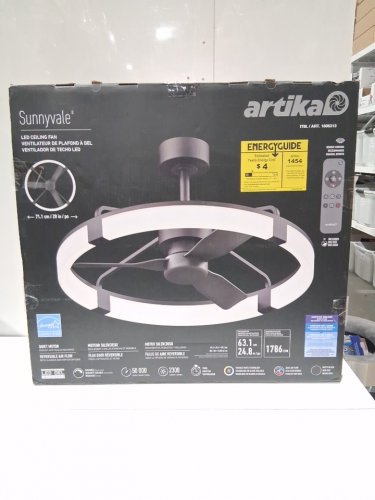 ARTIKA SUNNYVALE LED CEILING FAN, 2300 LUMEN - 28" - BLACK - (MODEL: 1806313 / 28FAN-SUVR-C1BL) image 2