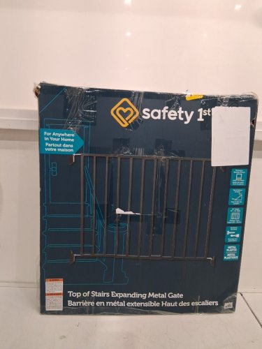 Safety 1st Top of Stairs Expanding Metal Gate - 28" x 27"- 42" - Black (Model: GA090CBLKF2) image 2