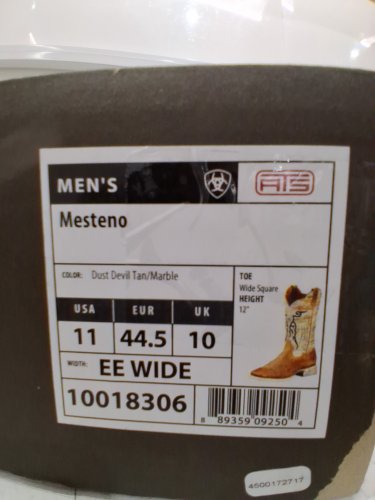 men's ARIAT Mesteno Western Boot - size 11 EE wide - Brown Dust Devil Tan/Marble (STYLE: 10018306) image 3