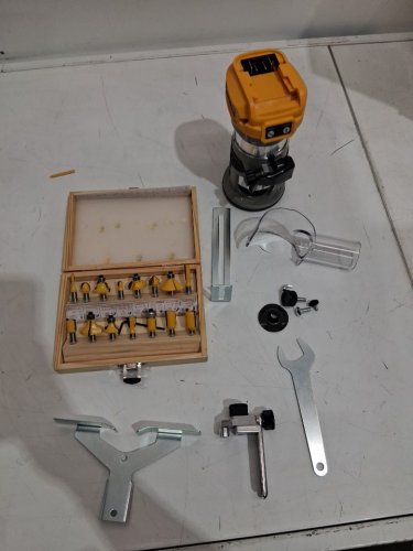 16pc mtiolhig cordless fixed base brushless router - 20v - 600w - 28000rpm - yellow (model: RTDCB20) image 3