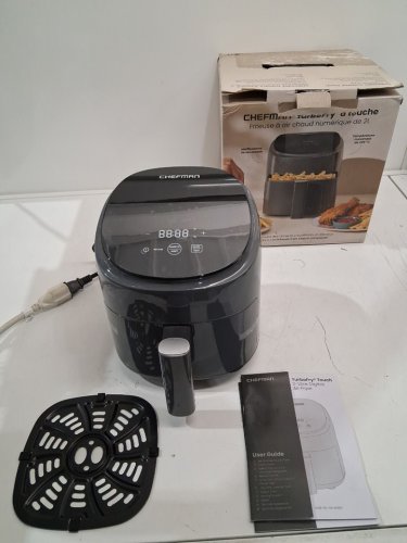 Chefman turbofry touch digital air fryer - 2L - grey/black (model: rj38-2d-grey-ca) image 2