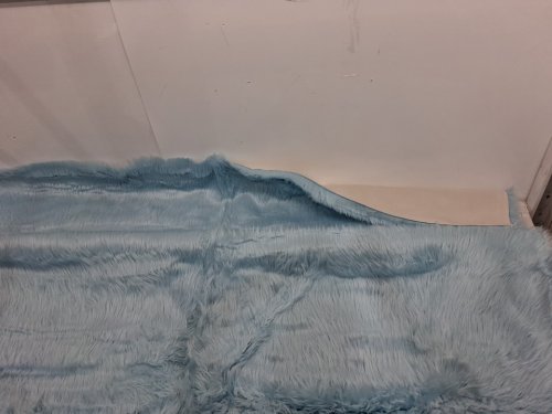 SILHOUETTE HOME DECO RECTANGULAR  WASHABLE FAUX FUR FLUFFY AREA RUG CARPET - 6FT X 4FT - BABY BLUE image 2