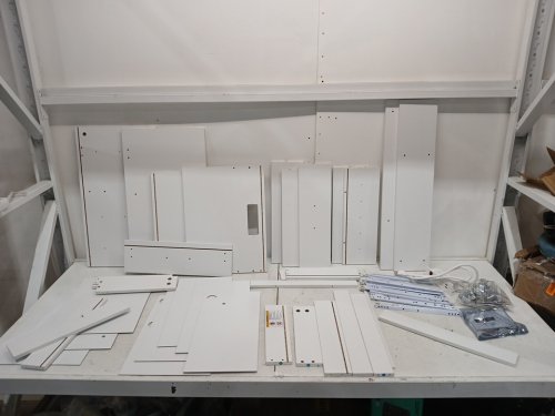 WHITE STORAGE CABINET WITH LED LIGHTS, SHELVES & DRAWERS - WHITE (MODEL: AJ-DJ503905_2) image 3