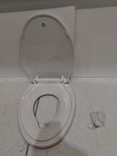 GARVEE ELONGATED TOILET SEAT WITH BUILT-IN TODDLER SEAT - 19" - ELONGATED - WHITE (MODEL: PHO_0VP6OQUI) image 4