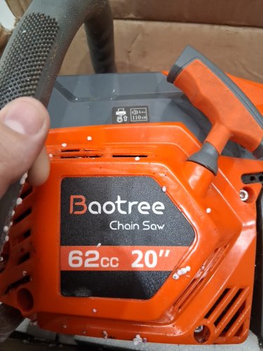 baotree Gas Chainsaw with 2-Cycle Engine and Anti-Vibration System - 62cc - 20" - orange/black (model:631060186627) image 6