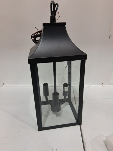 Large Outdoor Pendant 3-Light Fixture - 15" - BLACK (model: cl210a) image 3