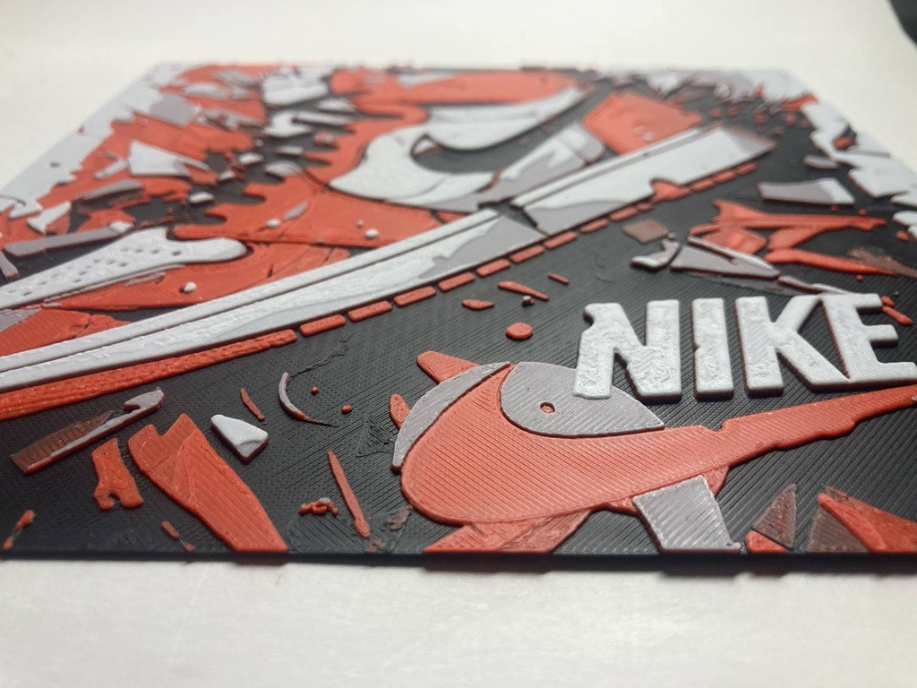 8"x8" 3D Printed - Nike Shoe - Textured Photo image 2
