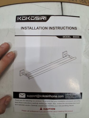KOKOSIRI BATHROOM TOWEL BAR - 24" - BLACK (MODEL: B5005) image 4