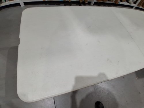 indoor/outdoor Portable Heavy Duty Plastic Folding Table with Handle - 6ft - white image 4