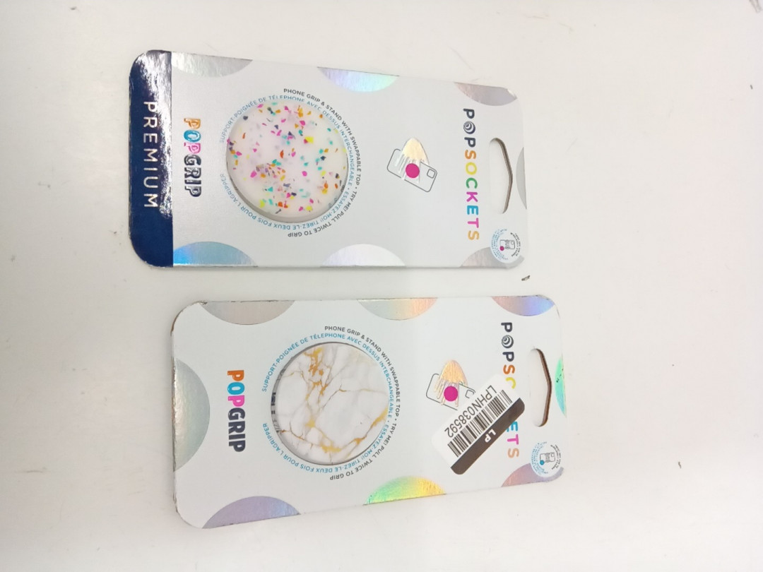 2 Assorted Popsockets Phone Grip and Stand - Circus Regrind, White Marble image 2