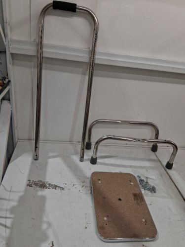 JDMI STEP STOOL WITH HANDRAIL , 14" x 10" x 34" H - SILVER, BLACK (MODEL: 539-1902-0099) image 2