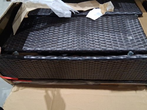 4PC Costway Outdoor Wicker Rattan Chairs with Coffee Table - black/grey (model: hw75200gr) image 4